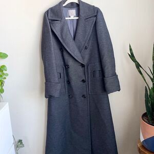 TSE Gray Cashmere Blend Long Double Breasted Coat 10
